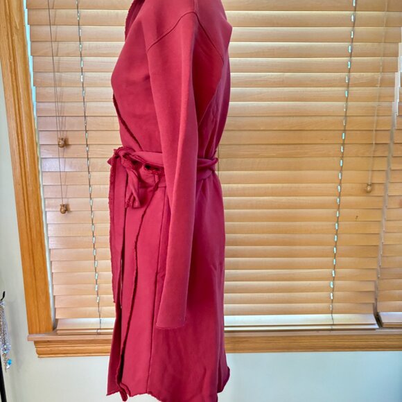 NWOT FRANK & EILEEN Willa Triple Fleece Wrap Dress Cranberry Size Medium - Picture 3 of 6